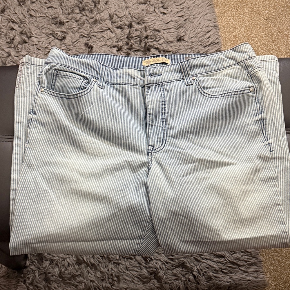Nine West Striped Blue and White Jeans